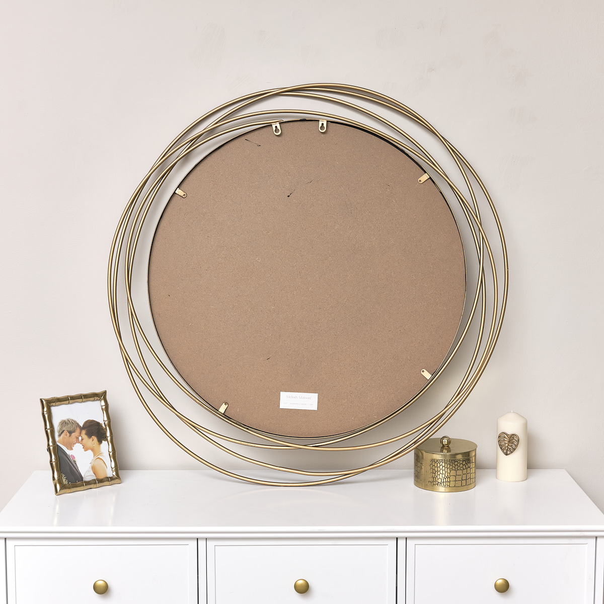 Large Antique Gold Swirl Wall Mirror 88cm x 85cm Flora Furniture